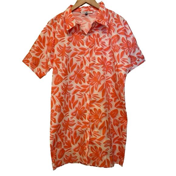 Michelle McDowell Dani Dress spring it on coral Pink Womens S Small floral - Picture 2 of 6